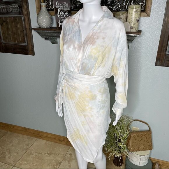 Young Fabulous & Broke Raine Tie Dye Wrap Dress Women Size S - Picture 7 of 14